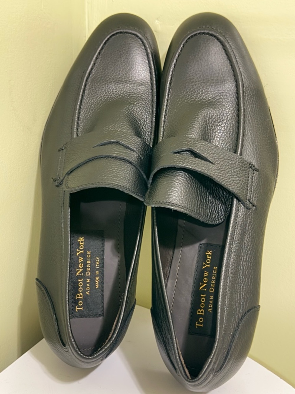 To Boot New York Ravello black Leather Loafers size 9.5 men H20N6 - Picture 2 of 11
